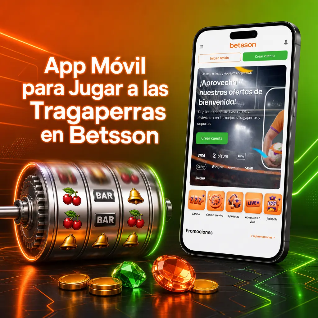 App móvil de Betsson para jugar a tragaperras desde el móvil, con acceso al lobby, filtros por proveedor y autoplay.