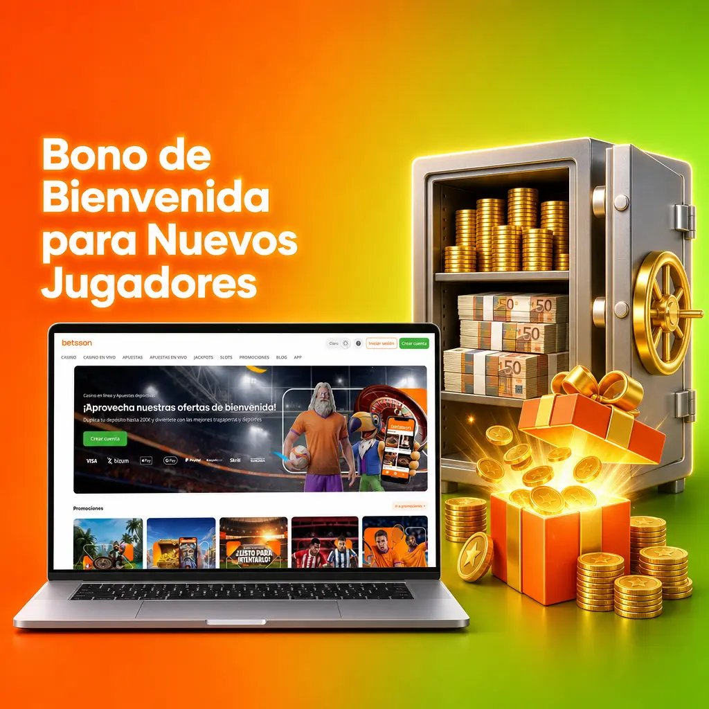 Bono de bienvenida Betsson: 100% hasta 200 EUR en casino o hasta 100 EUR en deportes para nuevos jugadores