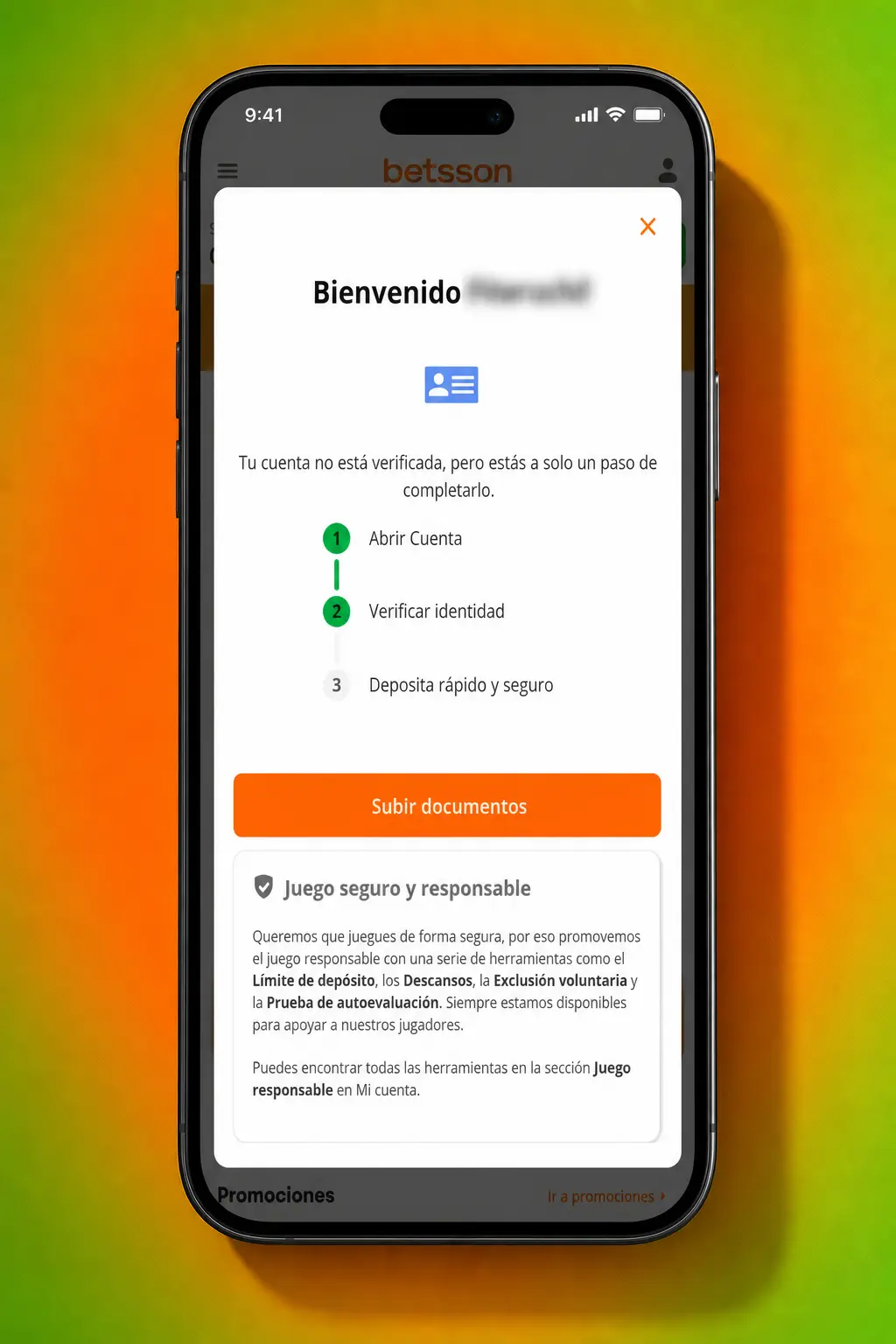 Guía paso a paso para registrarte, depositar y realizar tu primera apuesta al fútbol en Betsson España.
