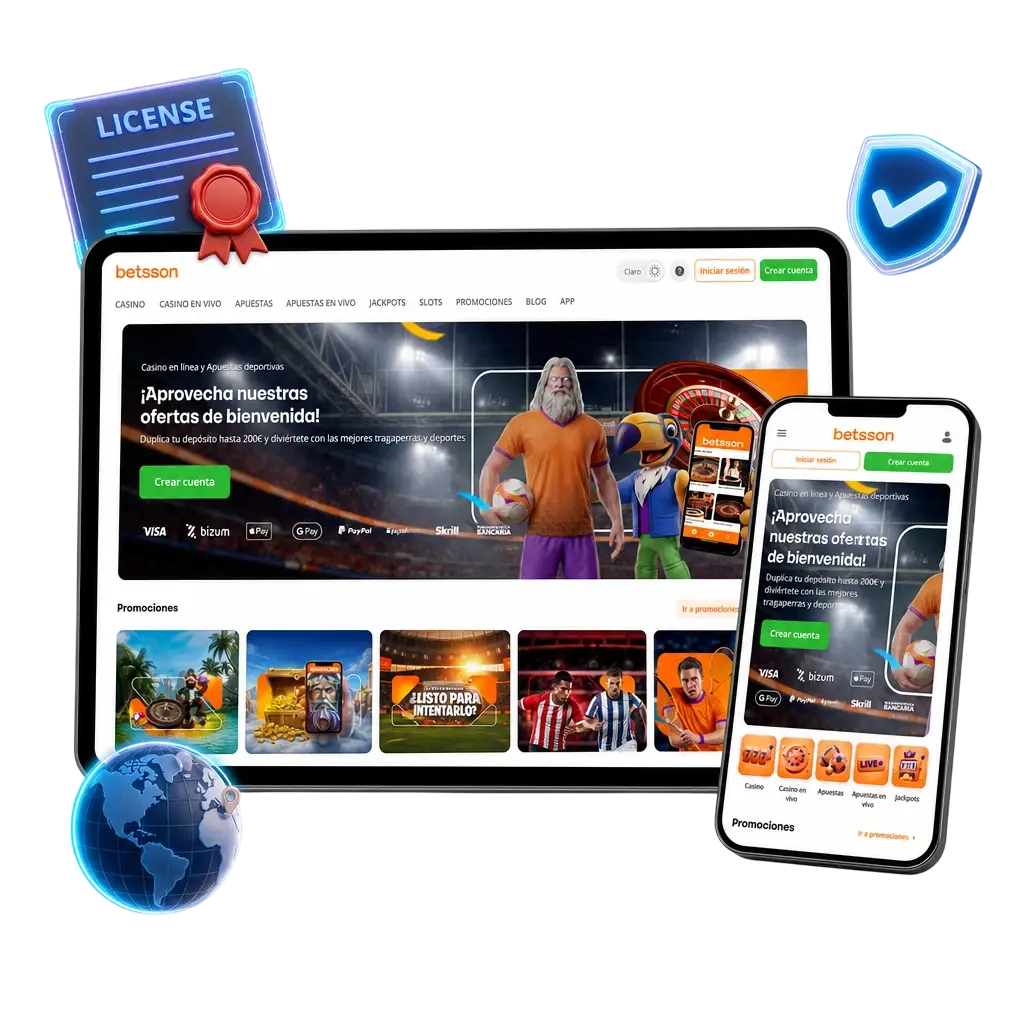 Betsson España, plataforma con licencia de la DGOJ para juego online regulado y seguro