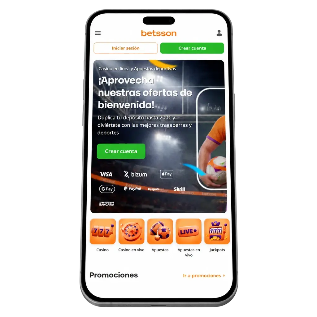 Permisos que solicita la app de Betsson: notificaciones, almacenamiento, ubicación y cámara, ajustables desde el móvil.