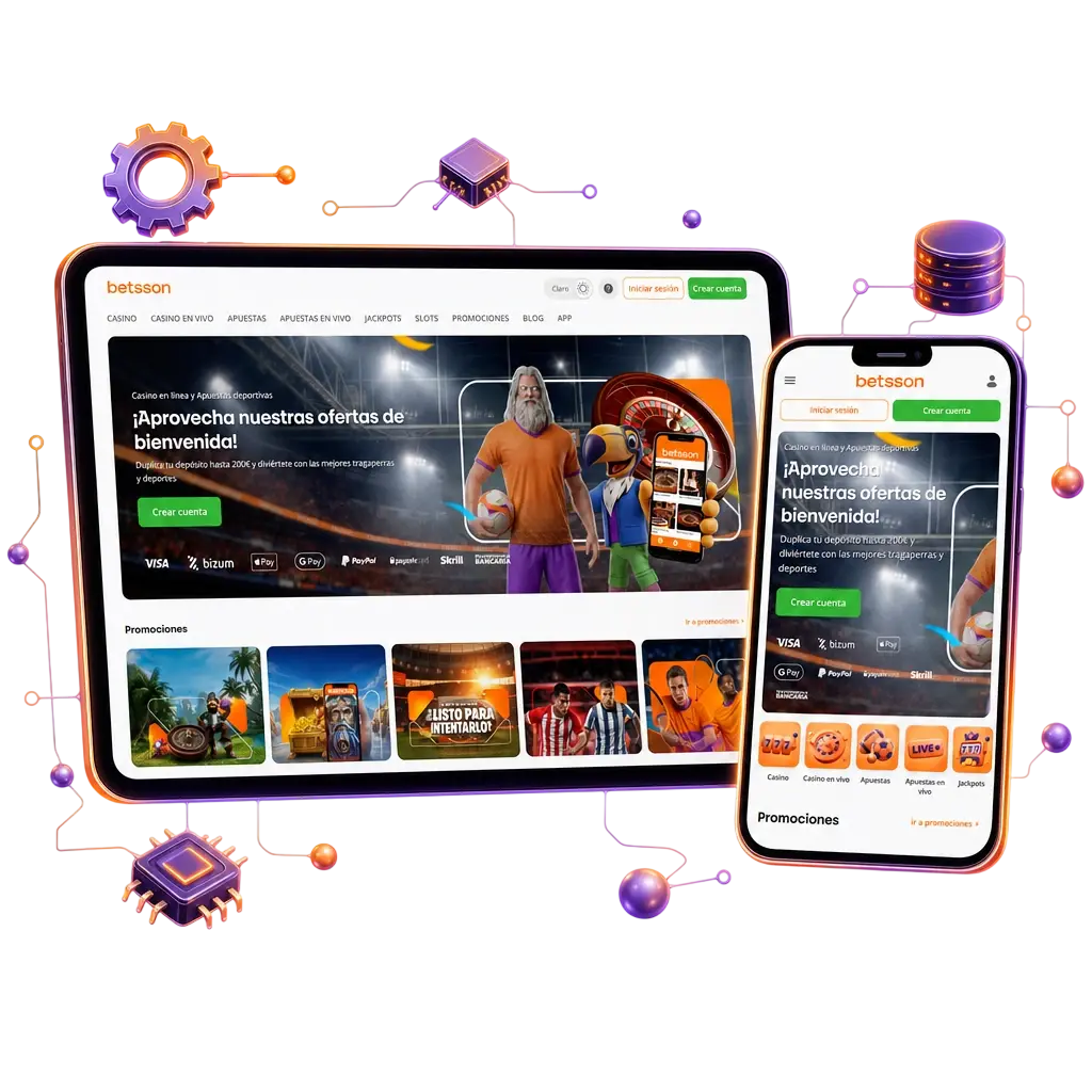 Principales proveedores de software del casino Betsson: NetEnt, Microgaming, Play'n GO, Pragmatic Play, Evolution y más.