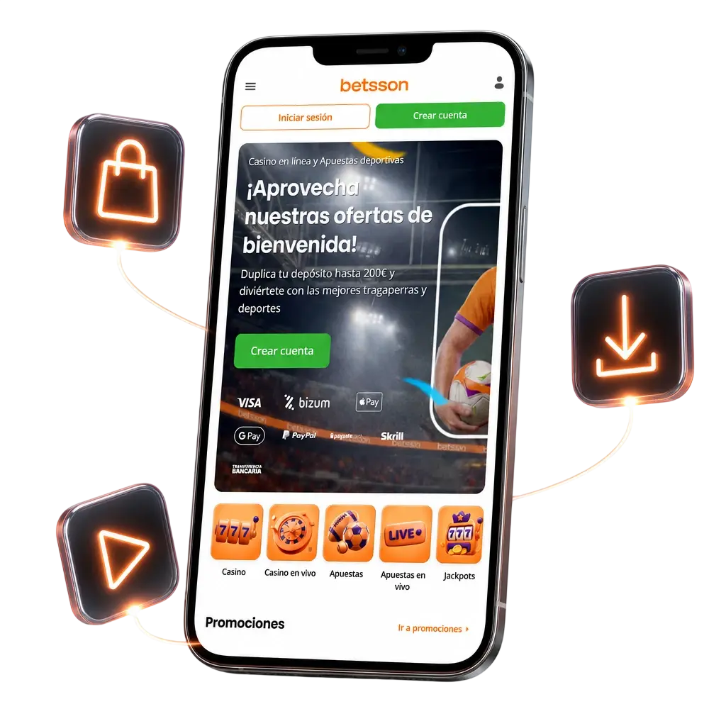 Guía para descargar la app de Betsson en iOS desde la App Store en tres pasos sencillos para iPhone.