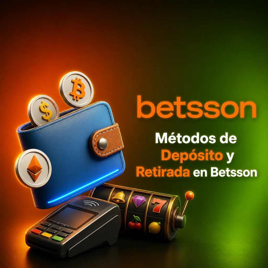 Tabla de métodos de depósito y retirada disponibles en Betsson para cuentas en España, con tiempos de procesamiento