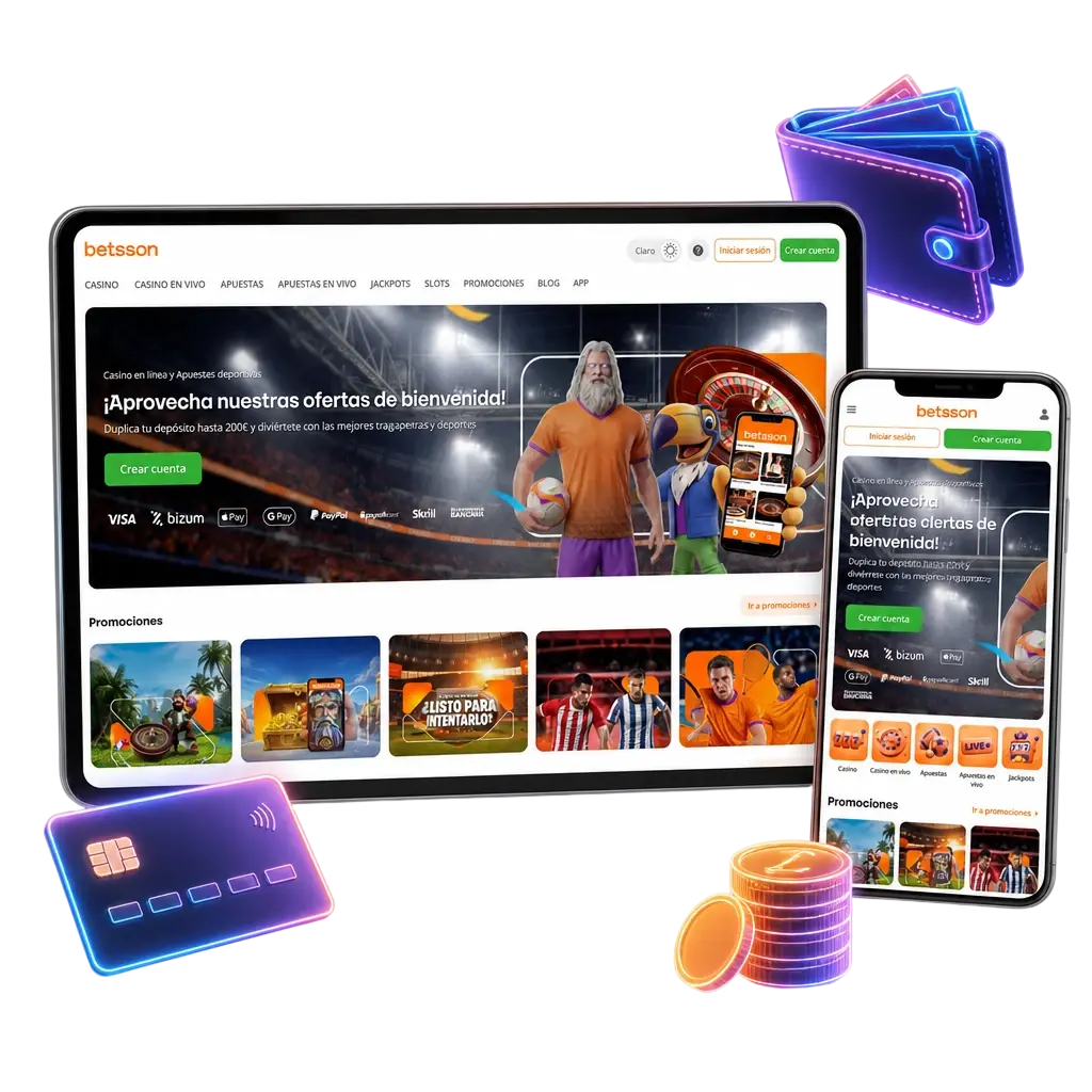 Métodos de pago en Betsson: Visa, Mastercard, Skrill, Neteller, Paysafecard y transferencia bancaria para depósitos y retiros