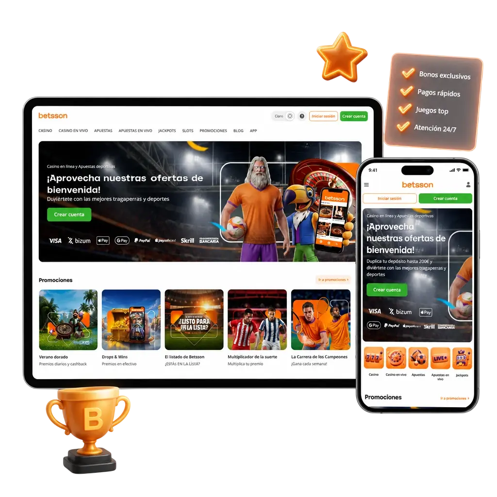 Betsson: apuestas deportivas, casino con NetEnt y Pragmatic Play, bono 100% hasta 200 EUR y licencia DGOJ en España