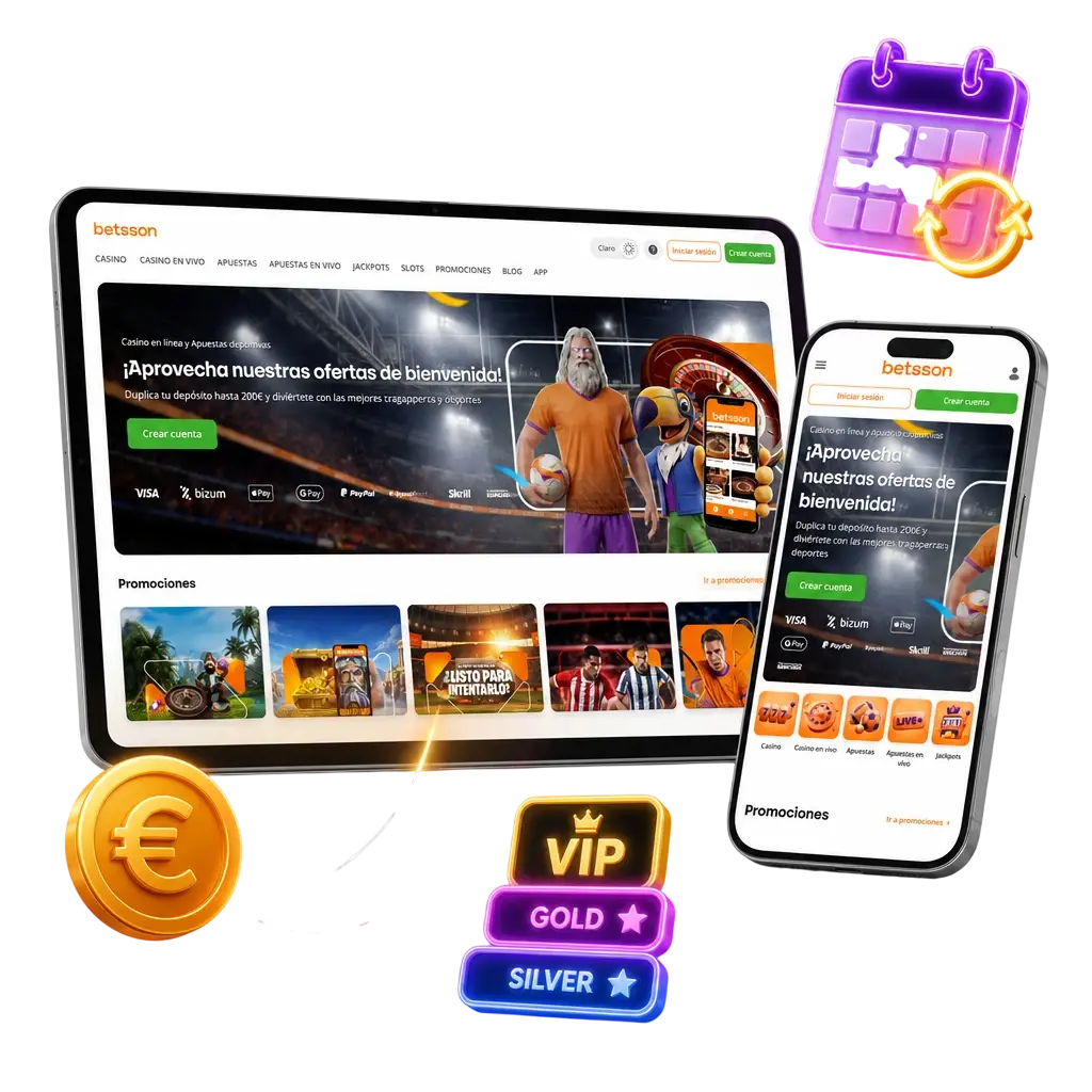 Promociones continuas de Betsson: bonos de recarga, cashback, freespins, torneos y programa de fidelidad con recompensas.