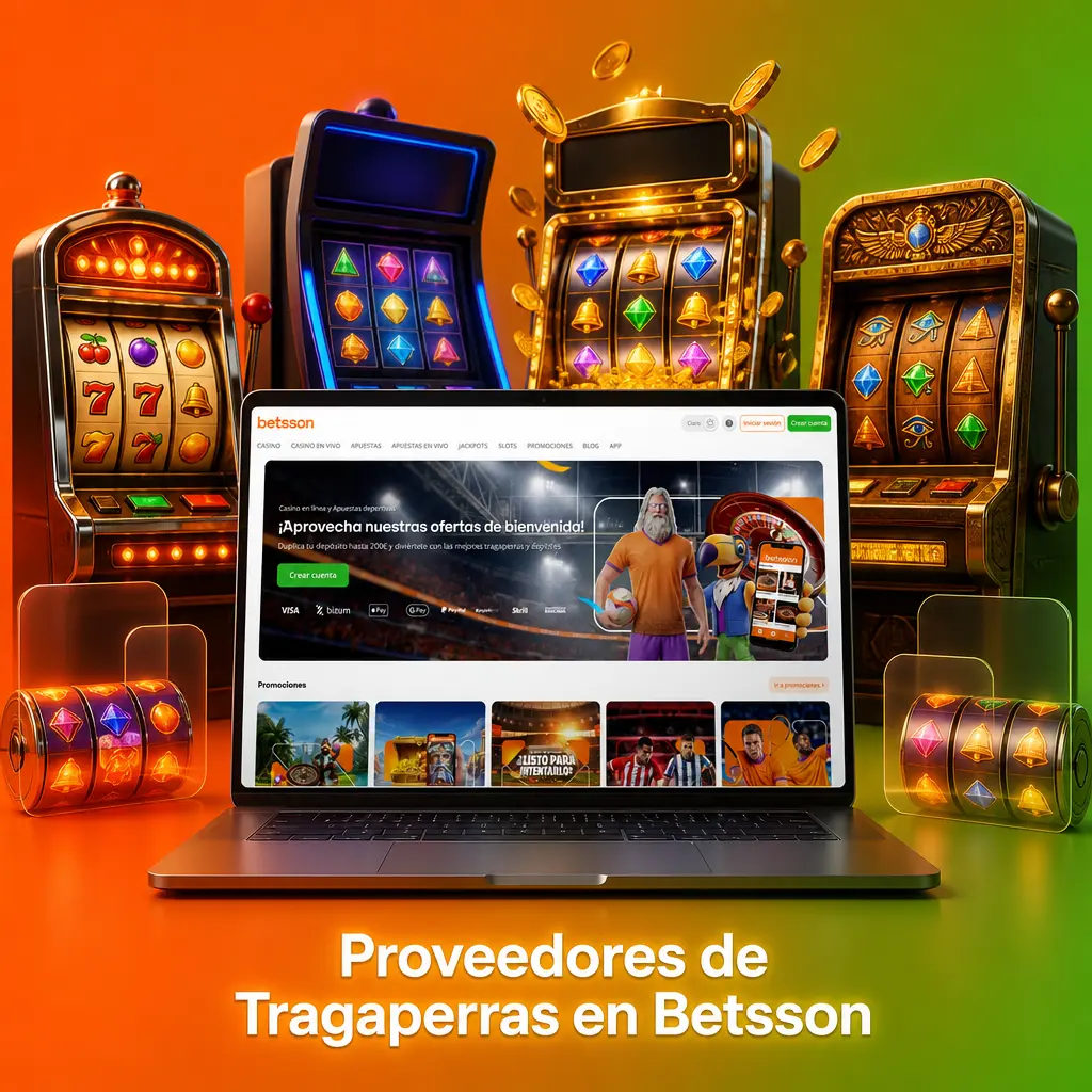 Tabla de proveedores de tragaperras en Betsson: NetEnt, Play'n GO, Pragmatic Play, Red Tiger y más, con sus mecánicas típicas.